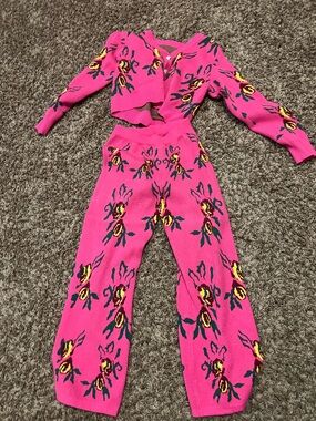 Vibrant Pink Floral Knit Set